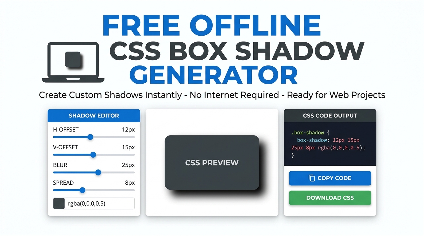 free offline CSS box shadow generator